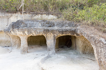 Image showing traditional limestone mining tunnel