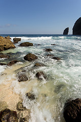 Image showing coastline at Nusa Penida island