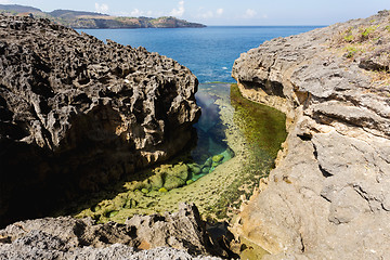 Image showing rock formation coastline at Nusa Penida island