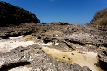 Image showing rock formation coastline at Nusa Penida island