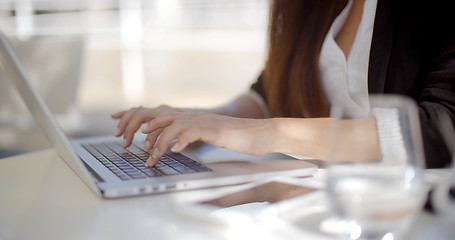 Image showing Close Up on Business Woman Computer