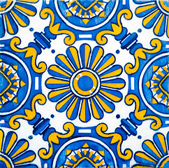 Image showing Traditional Portuguese glazed tiles