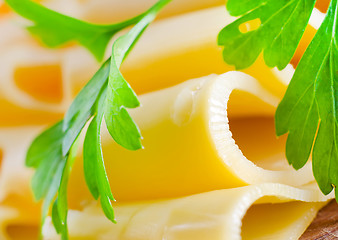 Image showing Cheese with the parsley, portion of the cheese