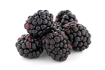 Image showing Blackberries with leaves