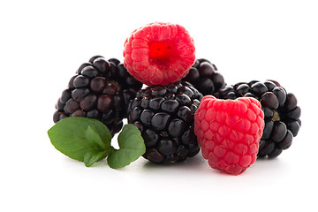 Image showing Raspberry with blackberry 