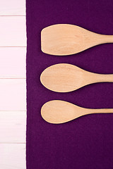 Image showing Kitchenware on purple towel