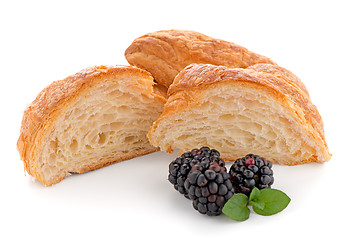 Image showing Croissant and blackberries