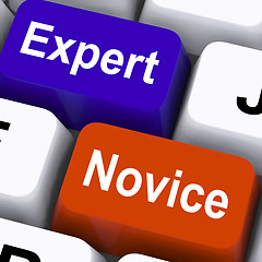 Image showing Expert Novice Keys Show Beginners And Experts