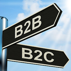 Image showing B2B B2C Signpost Means Business Partnership And Relationship Wit