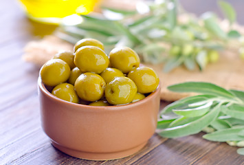 Image showing green olives