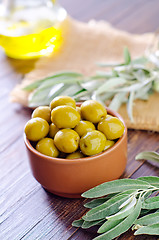 Image showing green olives