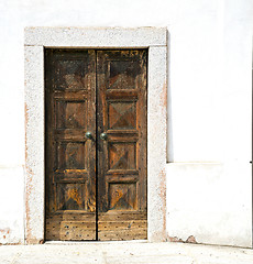 Image showing street santo    pavement of a curch and marble