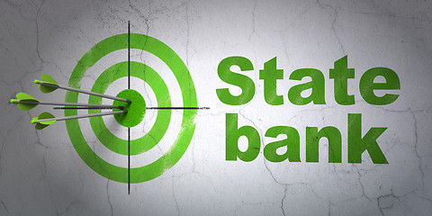 Image showing Banking concept: target and State Bank on wall background