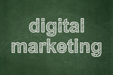 Image showing Advertising concept: Digital Marketing on chalkboard background