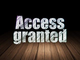 Image showing Privacy concept: Access Granted in grunge dark room