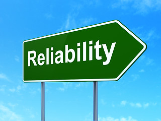 Image showing Finance concept: Reliability on road sign background