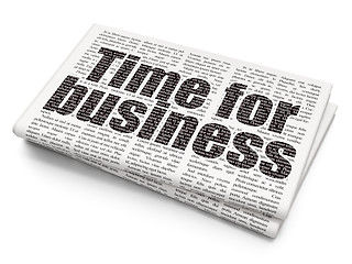 Image showing Business concept: Time for Business on Newspaper background