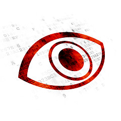 Image showing Security concept: Eye on Digital background