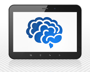 Image showing Medicine concept: Tablet Pc Computer with Brain on display