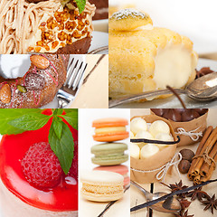 Image showing fresh dessert cake collage 