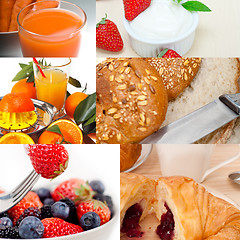 Image showing ealthy vegetarian breakfast collage