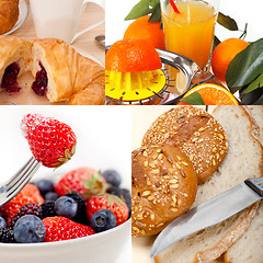 Image showing ealthy vegetarian breakfast collage