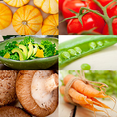 Image showing hearthy vegetables collage composition 