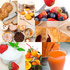 Image showing ealthy vegetarian breakfast collage