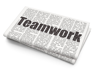 Image showing Finance concept: Teamwork on Newspaper background