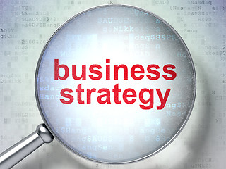 Image showing Business concept: Business Strategy with optical glass