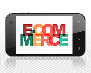 Image showing Finance concept: Smartphone with E-commerce on  display