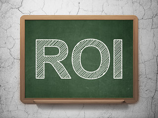 Image showing Business concept: ROI on chalkboard background