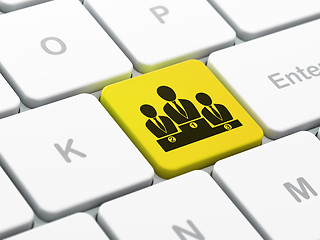 Image showing Marketing concept: Business Team on computer keyboard background