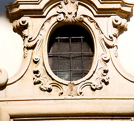 Image showing antique contruction in italy europe marble and rose window the w