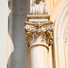 Image showing abstract old column in the  country  of europe italy and marble 