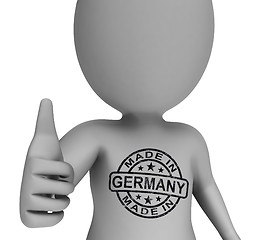 Image showing Made In Germany Stamp On Man Shows German Products Approved