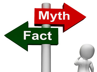 Image showing Fact Myth Signpost Shows Facts Or Mythology