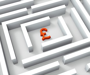 Image showing Pound Sign In Maze Shows Finding Pounds