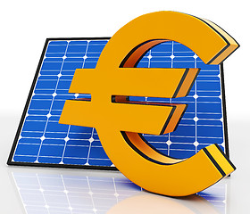 Image showing Solar Panel And Euro Shows Saving Energy