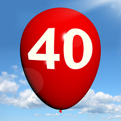 Image showing 40 Balloon Shows Fortieth Happy Birthday Celebration