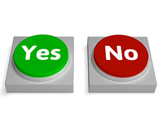 Image showing Yes No Buttons Shows Validation Or Check