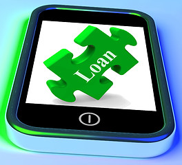 Image showing Loan Smartphone Means Finance Credit Or Mortgage