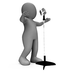 Image showing Singer Shows Music Or Karaoke Microphone Concert