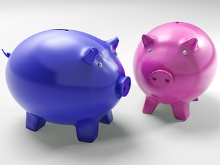 Image showing Two Pigs Shows Financial Investment And Security