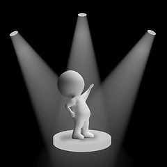 Image showing White Spotlights On Character Showing Fame And Performance