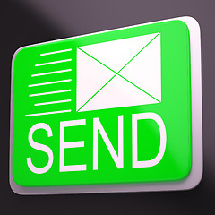 Image showing Send Envelope Shows Electronic Message Worldwide Communication