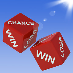 Image showing Chance, Win, Lose Dice Shows Gambling 