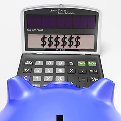 Image showing Dollars In Calculator Shows Wealth And Security