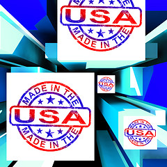 Image showing Made In The USA On Cubes Showing Patriotism