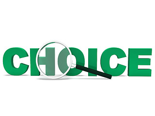 Image showing Choice Word Shows Choices Uncertain Or Options